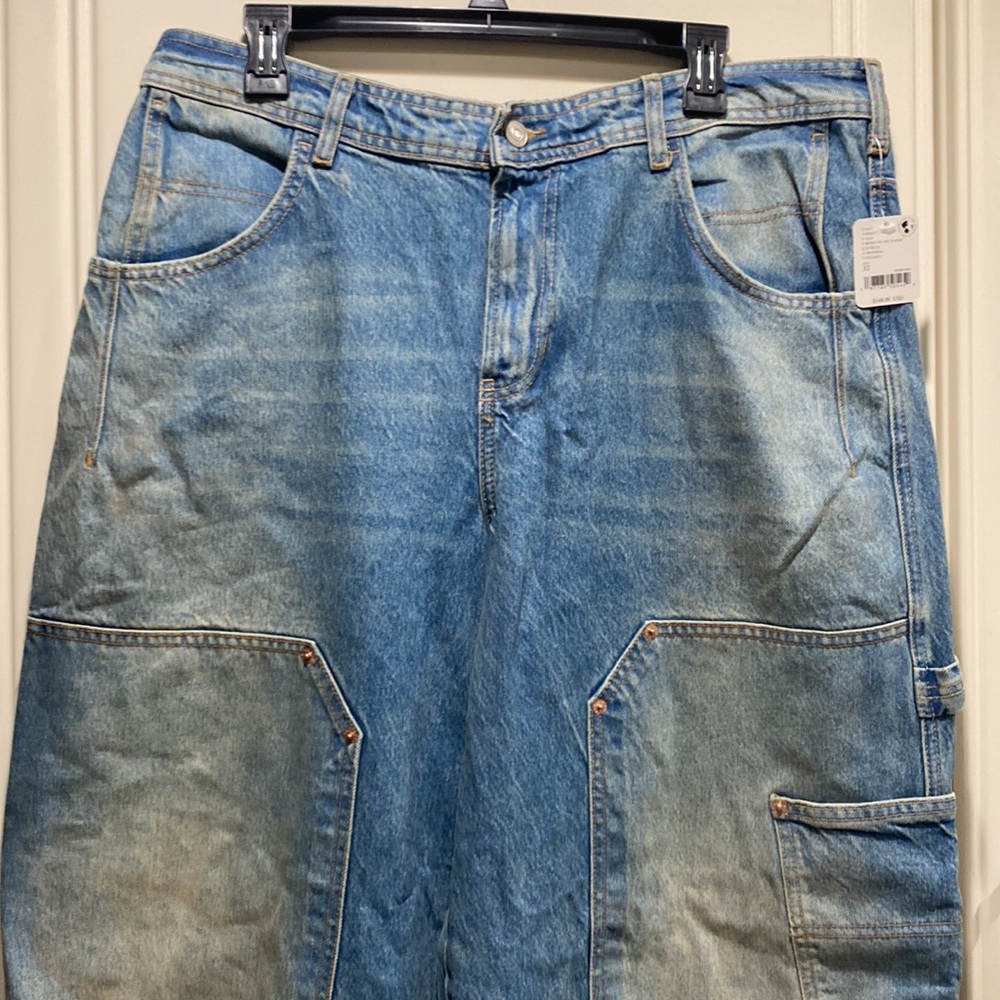 NWT Free People We The Free Loren Barrel Jeans Denim 32 high rise - Picture 2 of 13